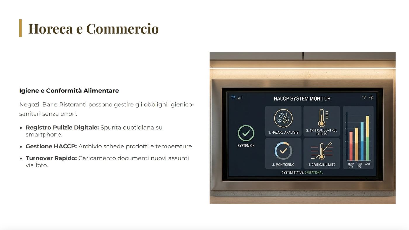 Slide 5 di 12: Horeca e commercio
